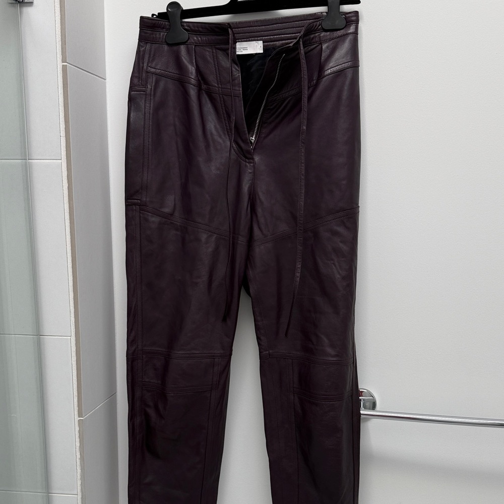 IRO Dark Purple Leather Pants